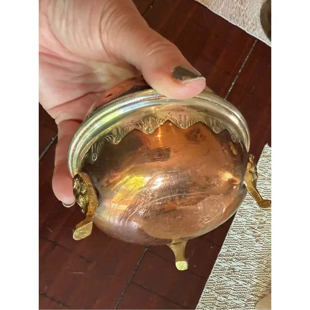 Multi metal copper brass covered container 4
